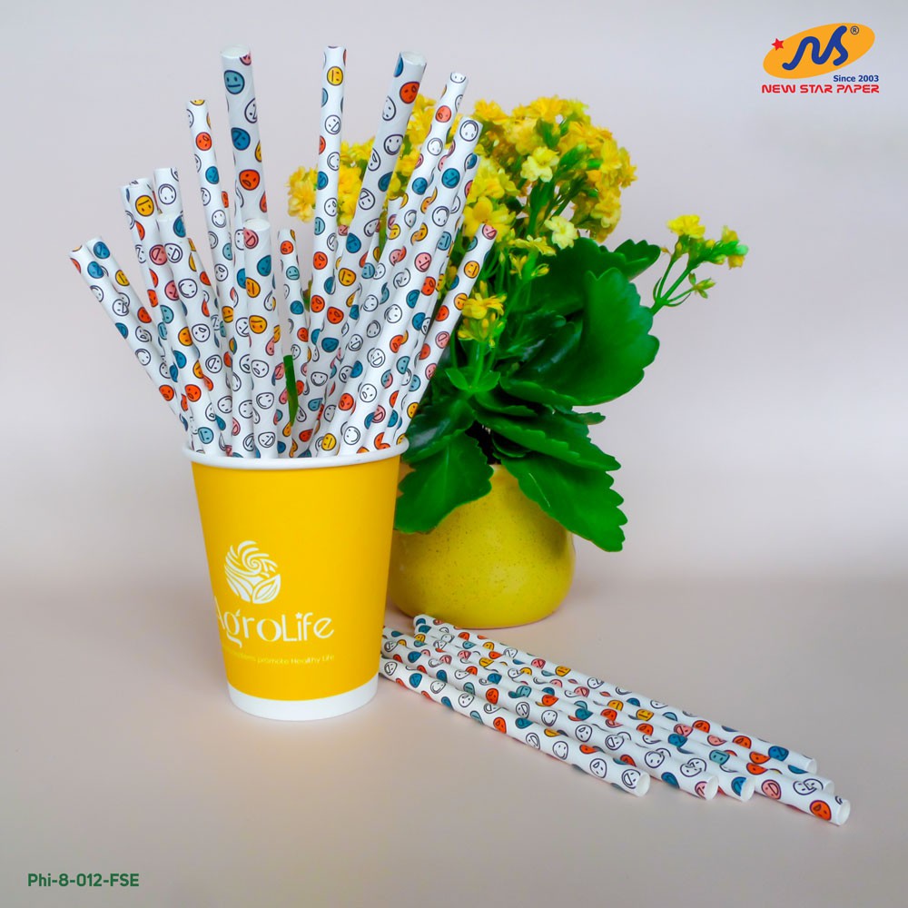 Phi 8 - Hộp 20 ống hút giấy làm từ sợi mía