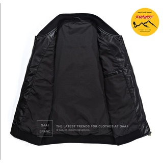 Áo khoác nam Bomber phối da PU cao cấp