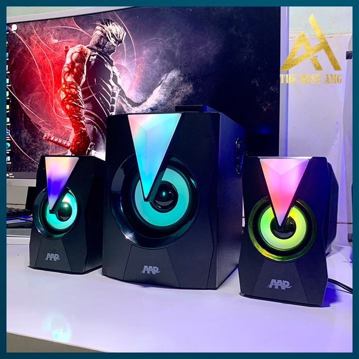 Loa Máy Tính Bluetooth Để Bàn Led Rgb 2.1 AAP E012 - Loa Nghe Nhạc Vi Tính Laptop Công Suất Lớn Bass Cực Mạnh