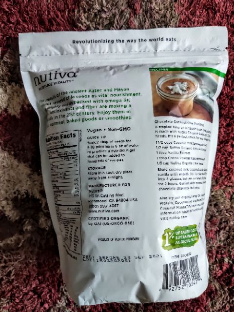 🌿 combo 3 gói Hạt Chia Mỹ Nutiva chính hãng date 2024