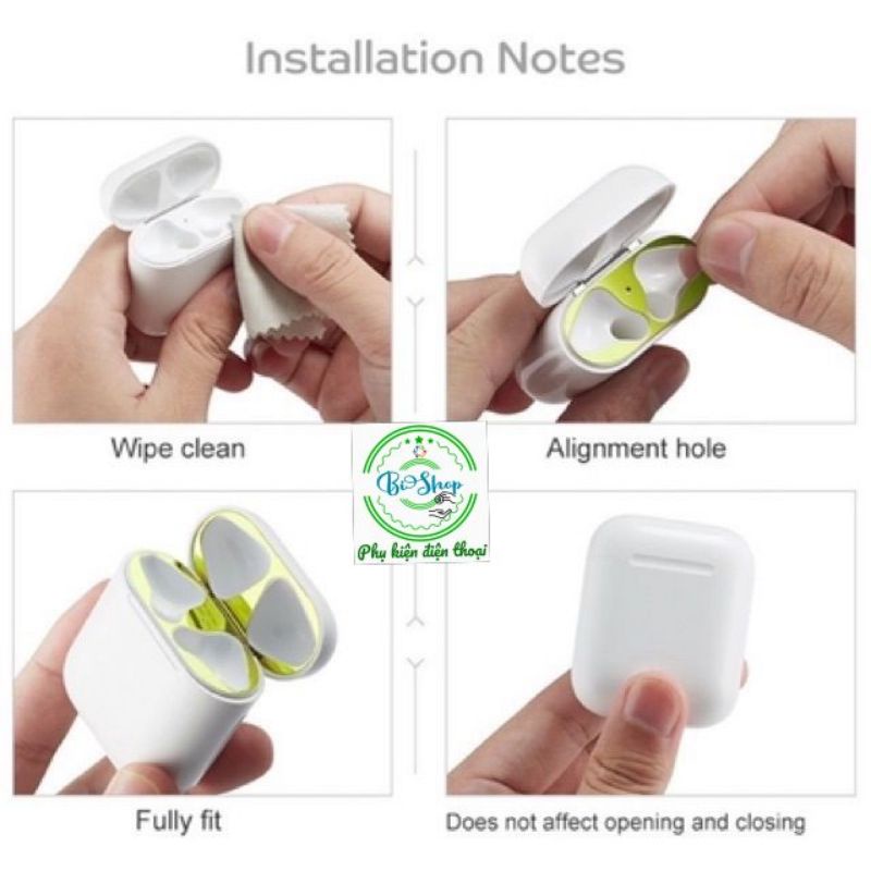 🍀AIRPODS 1 2 3 PRO 🍀Skin Miếng Dán Kim Loại Bảo Vệ Hộp sạc Tai Nghe Bluetooth Airpod Tính Năng Chống Bụi Bẩn