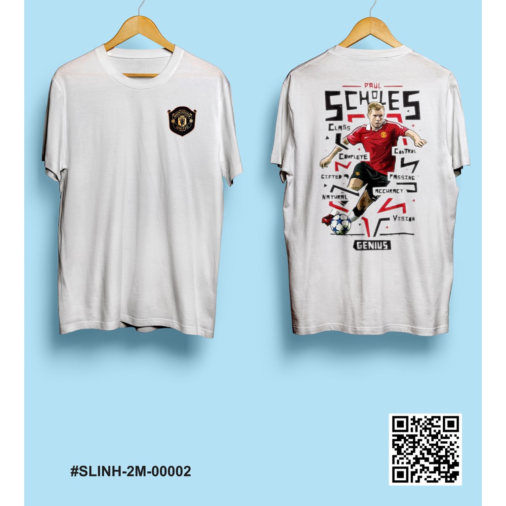 Áo Thun 2 Mặt - Bóng Đá - Manches ter - Paul Scholes - Cao Cấp - Unisex