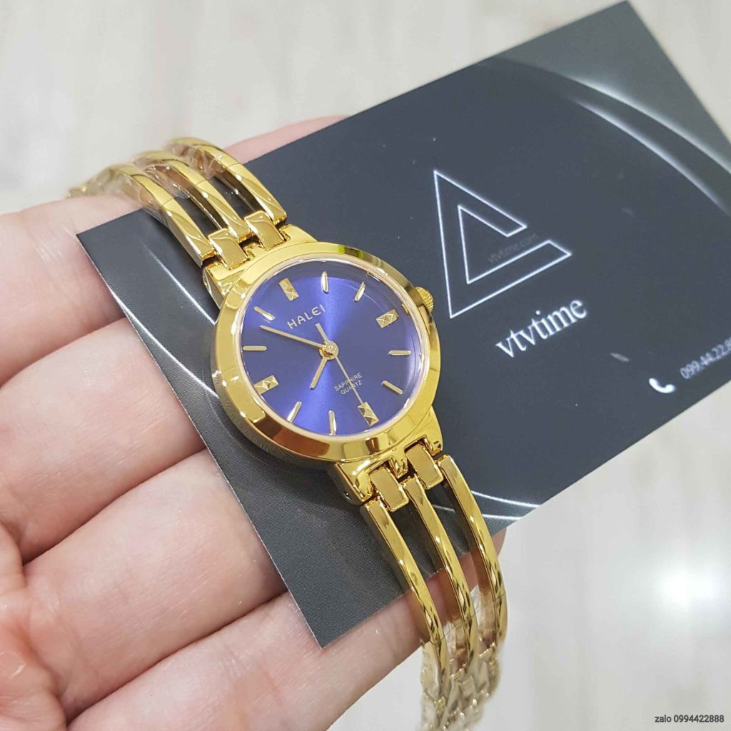 Đồng hồ nữ Halei máy Nhật mạ vàng dây kim loại | BigBuy360 - bigbuy360.vn