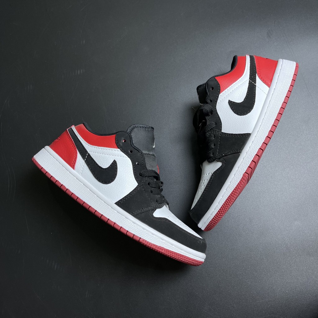 ✔️ Giày Jordan 1 Low Đỏ Trắng Black Toe Full Box Giày Thể Thao Nam Nữ Full Phụ Kiện ✔️