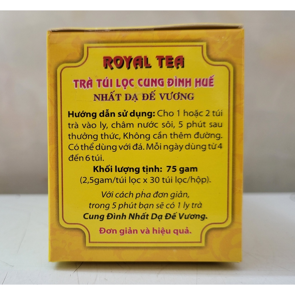 [Hộp 75g (30 túi)] TRÀ CUNG ĐÌNH HUẾ TÚI LỌC [VN] ĐỨC PHƯỢNG Royal Tea Bags