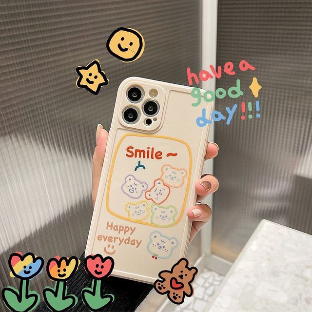 Ốp Lưng Điện Thoại Nhựa Mềm Bears Smile - CAS2176