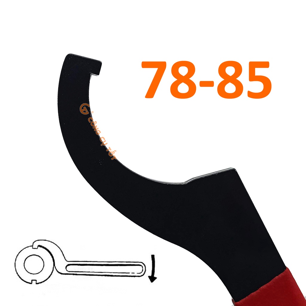 Cờ lê móc 78-85 cán dạ đỏ dài 265mm