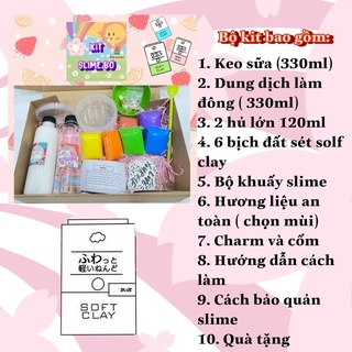 ( ĐẤT SÉT MÀU ) Bộ Kit Slime Bơ + kèm HDSD ( hương)