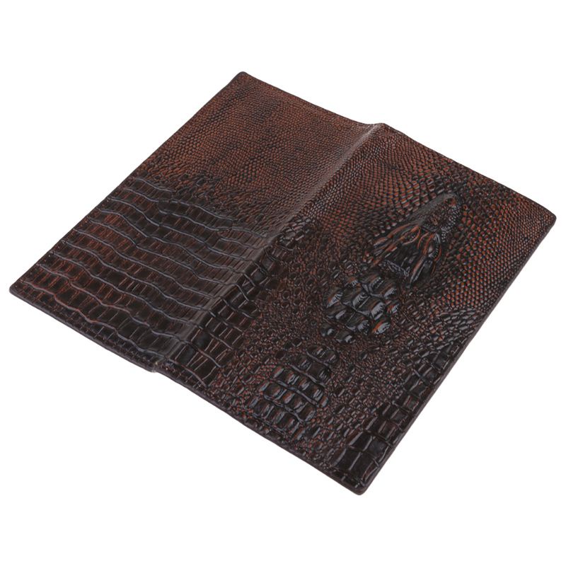 Ví Da Cá Sấu 3D Dài Gập Đôi Đựng Thẻ Tín Dụng / Danh Thiếp Cho Nam