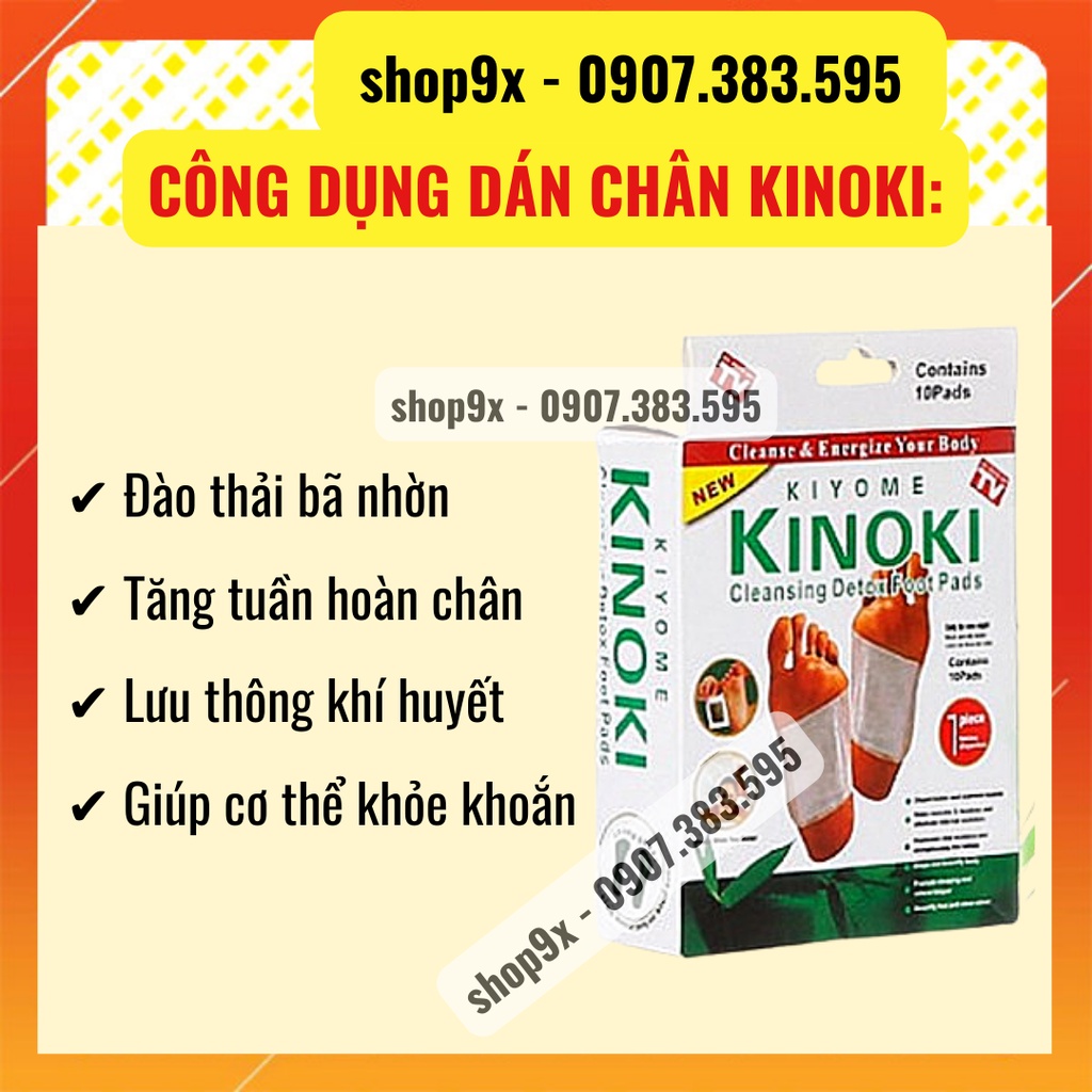 10 Miếng Dán Chân Thải Độc Nhật Bản Kinoki Detox Foot Patch