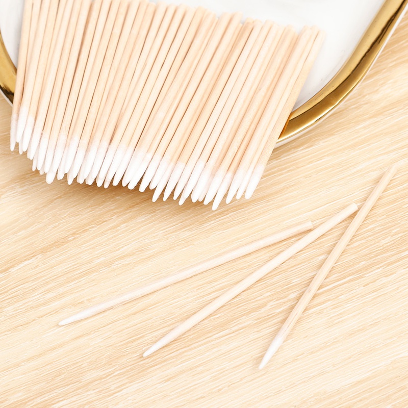 Bộ 100 Que Gỗ Đầu Nhọn Kích Thước Nhỏ/Cọn Dùng Một Lần Hỗ Trợ Nối Mi/ Nối Mi