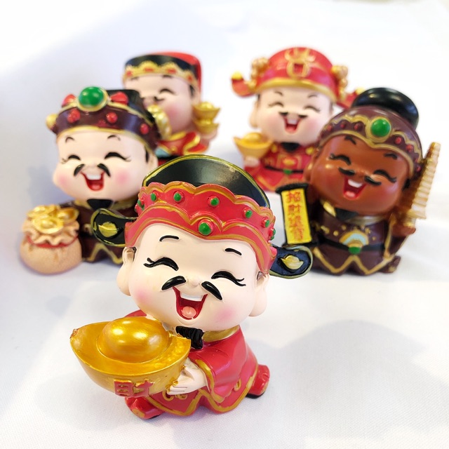 Bộ Ngũ lộ thần tài- Năm thần tài may mắn chibi - Tượng chibi thần tài cầu may mắn, phát tài lộc