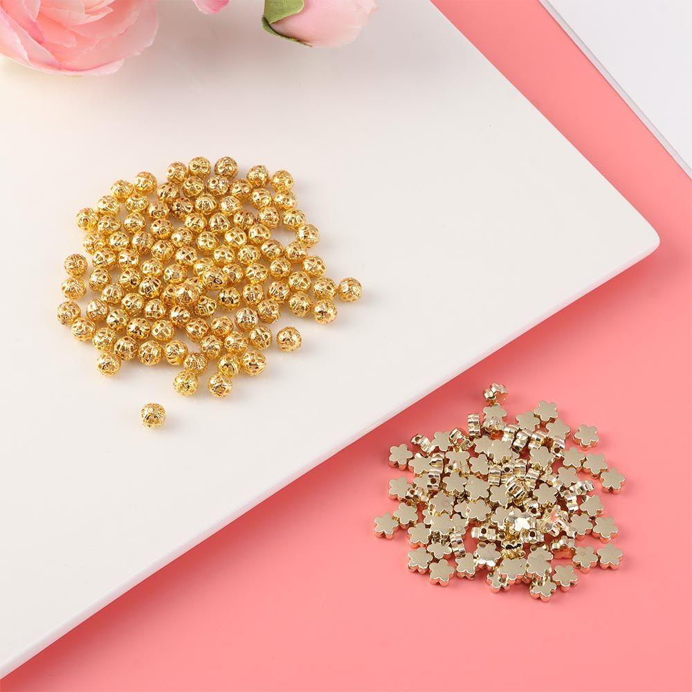 Set 100 Hạt Xỏ Lỗ Hình Tròn / Ngôi Sao Dùng Để Làm Trang Sức Thủ Công