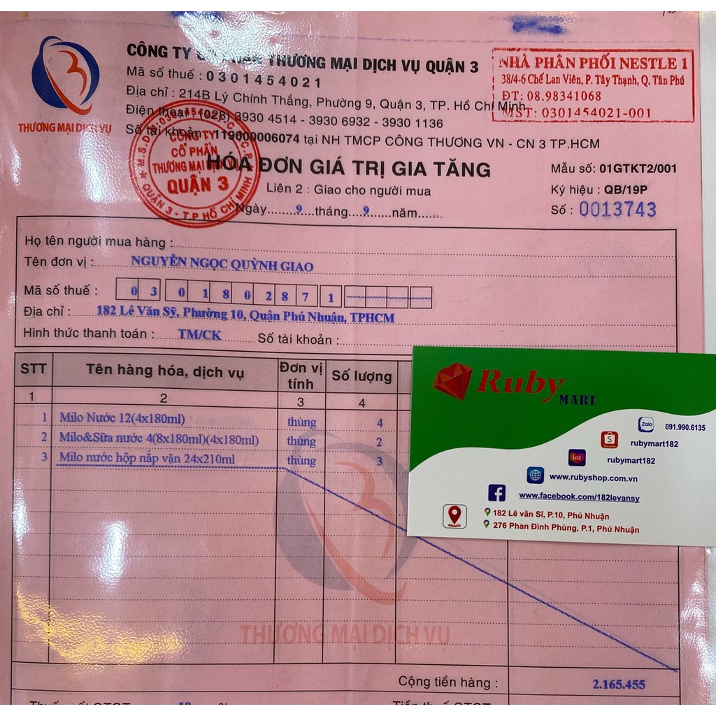 Thùng 48 hộp sữa Milo lúa mạch 180ml
