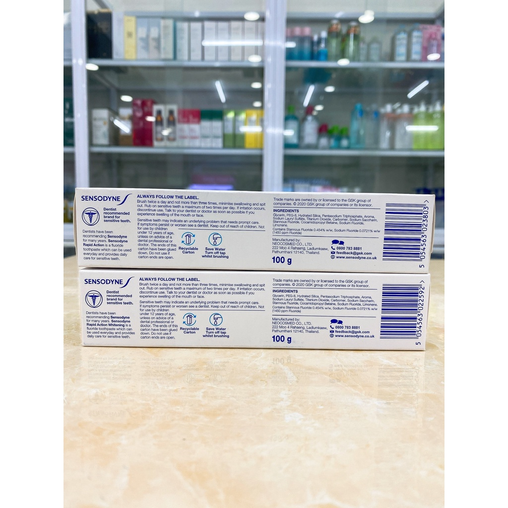 Kem Đánh Răng Sensodyne GIảm Ê Buốt Rapid Chính Hãng Công Ty 100g Mẫu Mới