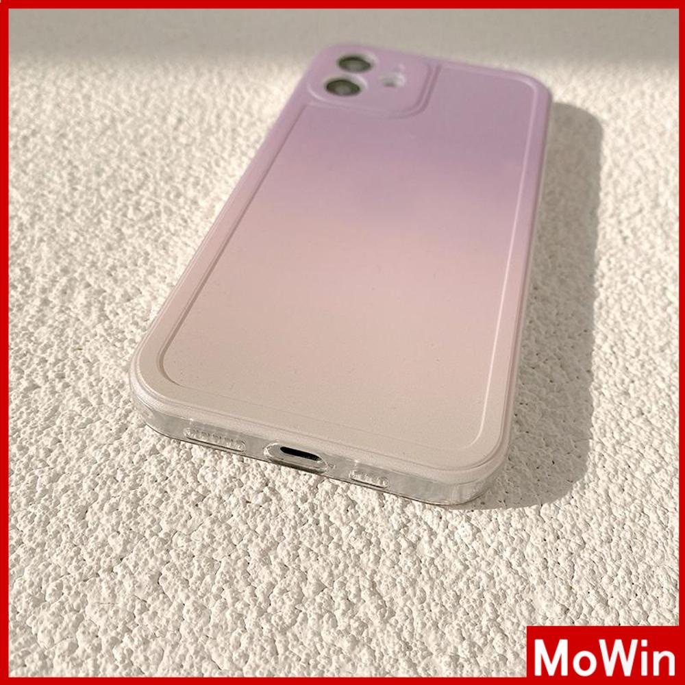 Ốp Điện Thoại Silicon Mềm Bảo Vệ Toàn Diện Camera Chống Sốc Màu Tím Gradient Cho iPhone 13 Pro Max 12 Pro Max 11 7 Plus