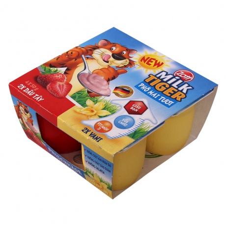 Phô mai tươi Zott Milk Tiger lốc 200g (4 hũ × 50g) [Chỉ giao hỏa tốc]