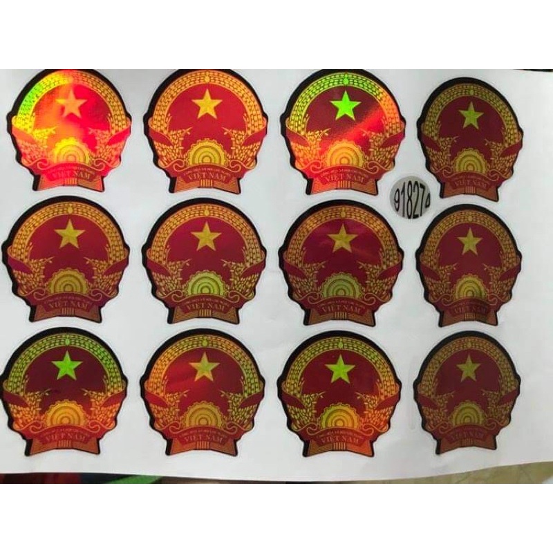 Tem logo cờ đảng 7 màu