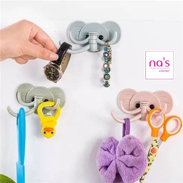 Móc dán tường hình voi