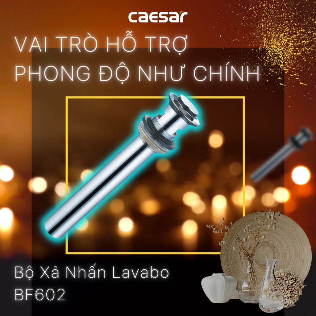 Bộ xi phông chậu rửa mặt BF602 (xả nhấn) Caesar