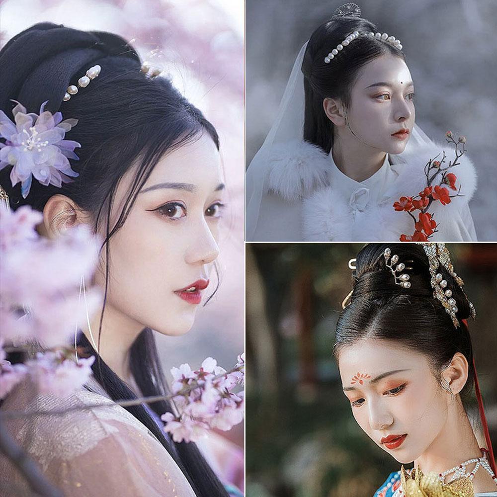 Kẹp Tóc Hình Chữ U Bằng Hợp Kim Phong Cách Kimono Cổ Điển Cho Nữ|Nĩa Hình Cánh Hoa Trang Trí Tóc Xinh Xắn