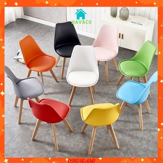 Ghế đệm Eames Nhập Khẩu hàng cao câp Chân Gỗ To, chắc chắn, Đủ Màu