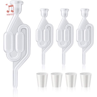 【Hot Sell】Fermentation Airlock,Brewing Airlock Wine Airlock Beer Airlock with Rubber Airlock Stopper Plugs Airlock Twin Bubble Airlock for Wine Making, Beer Brewing Glass Carboy Fermenter