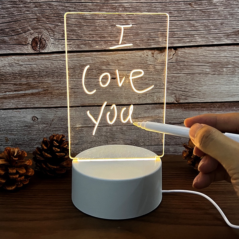 Đèn Ngủ Hình Bảng Ghi Nhớ 3D Bằng Acrylic Có Cổng Sạc USB