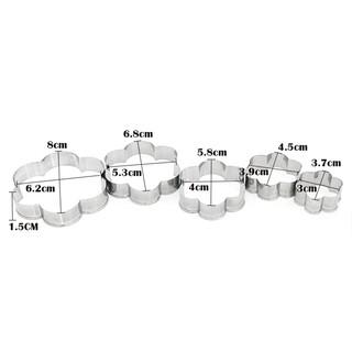 Mold 5pcs/set Fondant Cupcake Baking Cake Tool Mould Biscuit Cookie Cutter Flower Shape