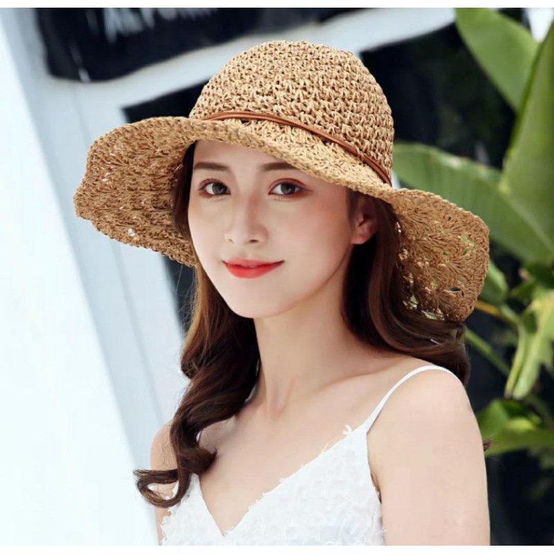 Mũ đi biển rộng vành gấp gọn, nón đi biển rộng vành gấp gọn