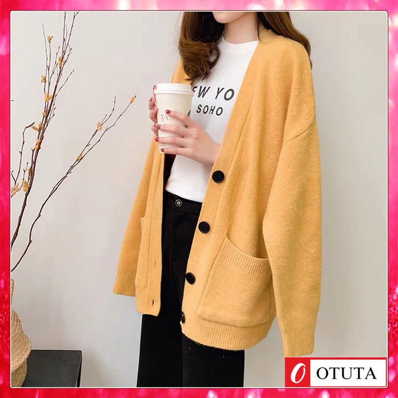 Áo len cadigan cài cúc siêu xinh