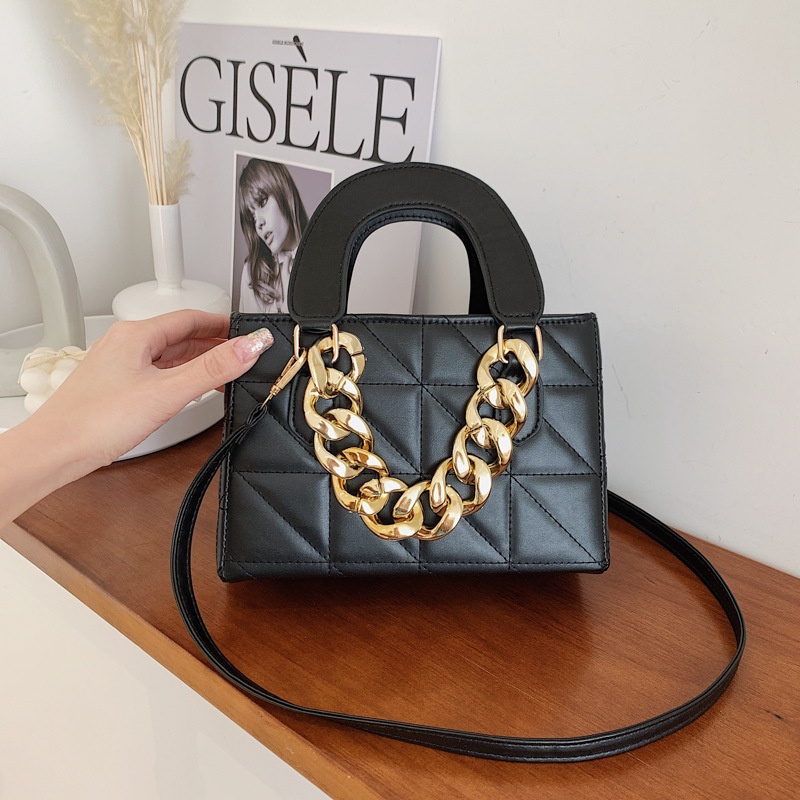 IELGY Túi đeo Chéo Hình Vuông Cỡ Nhỏ Phối Dây Đeo Sợi Xích Thời Trang Cho Nữ