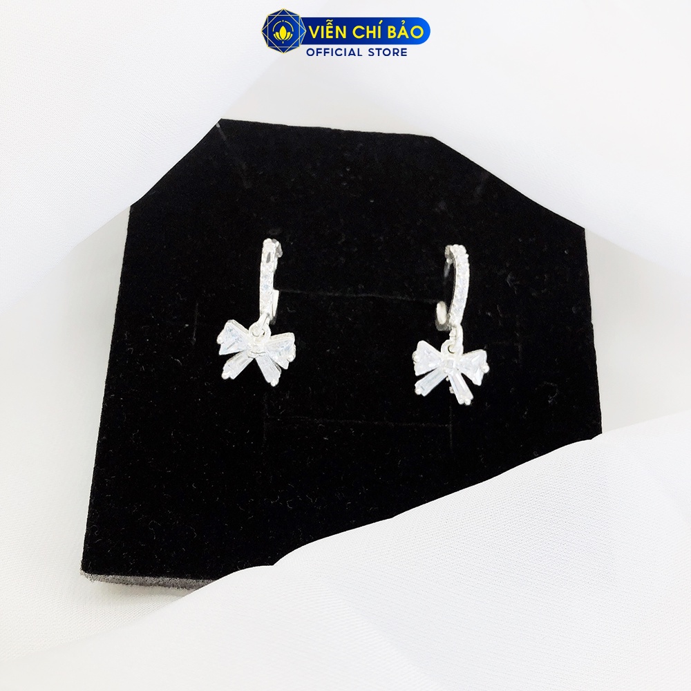 Bông tai bạc nữ Bow Tie chất liệu bạc 925 thời trang phụ kiện trang sức nữ Viễn Chí Bảo B400452