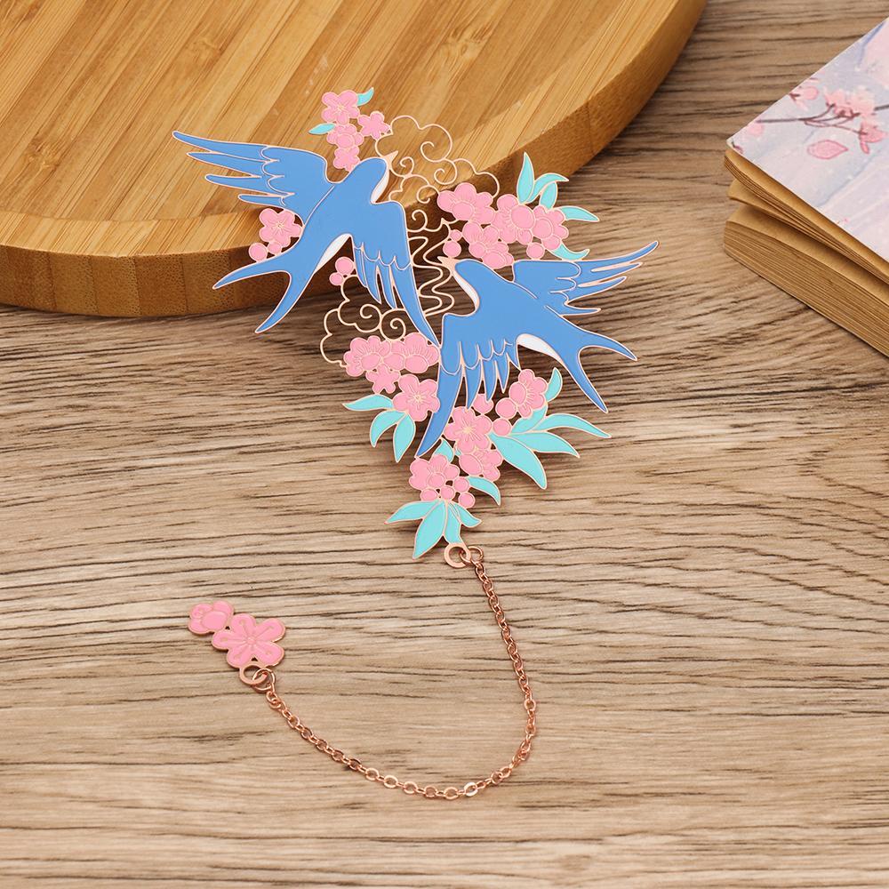 Wttle Bookmark Trường Học / Văn Phòng Mặt Dây Chuyền Tua Rua Retro Đánh Dấu Vị Trí Pa