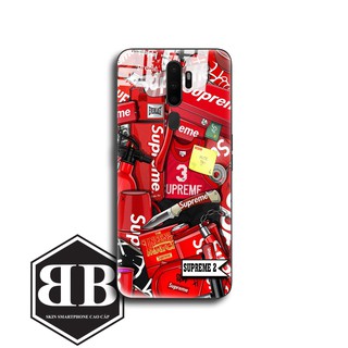 Ốp lưng kính cường lực Oppo A9 2020 A5 2020 A11 A52 A92 A31 A8 A91 Reno3 A39 A57 ảnh supreme siêu ngầu