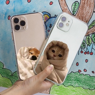 Ốp điện thoại TPU trong dáng vuông họa tiết chó mèo thích hợp cho IPHONE 7 8 PLUS XR