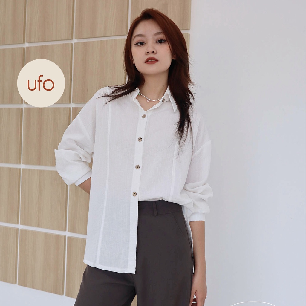 Áo sơ mi freesize chất đũi xước mềm - Hai Line Shirt - by ufo.thebasic