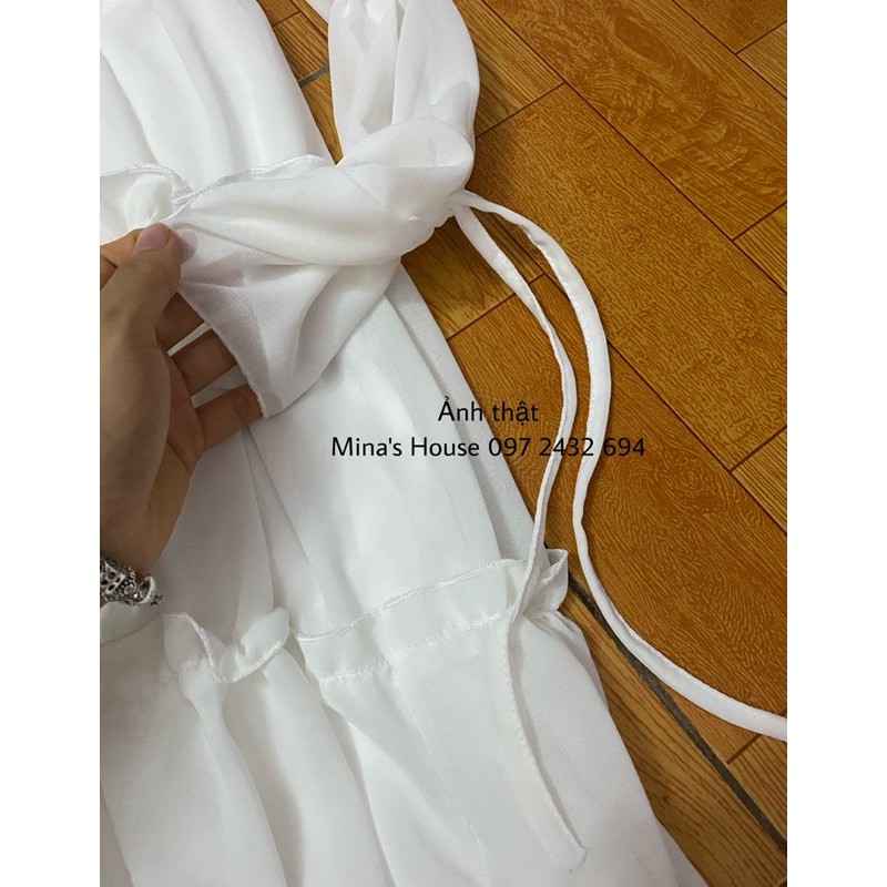 Váy babydoll trắng xếp tầng / mina’s house | BigBuy360 - bigbuy360.vn