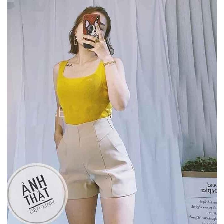 Quần Short Nữ Dáng A 🍀FRRESHIP🍀Quần Sooc Nữ Cạp Cao Tôn Dáng Vải Tuyết Mưa Cao Cấp | BigBuy360 - bigbuy360.vn