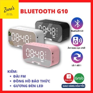 [Mã ELHACE giảm 4% đơn 300K] Loa Bluetooth Kiêm Đồng Hồ G10 Mặt Gương Hiển Thị Đèn Led – Đài FM – Đồng Hồ Báo Thức