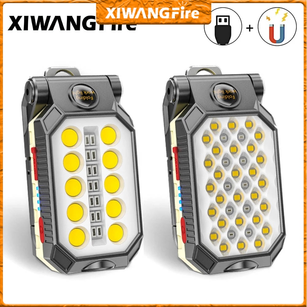 Đèn Pin LED COB Nam Châm Điều Chỉnh Được Chống Nước Thiết Kế Lồng Đèn Tích Hợp Pin Sạc USB Nhỏ Gọn Dành Cho Đi Cắm Trại