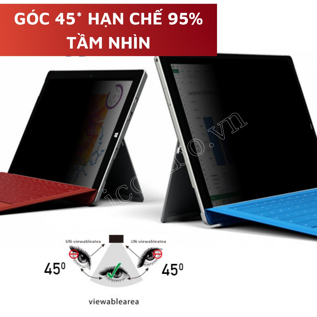 Dán màn hình chống nhìn trộm cho surface-Dán màn hình Chống chói, chống bám vân tay surface pro,surface go, surface book