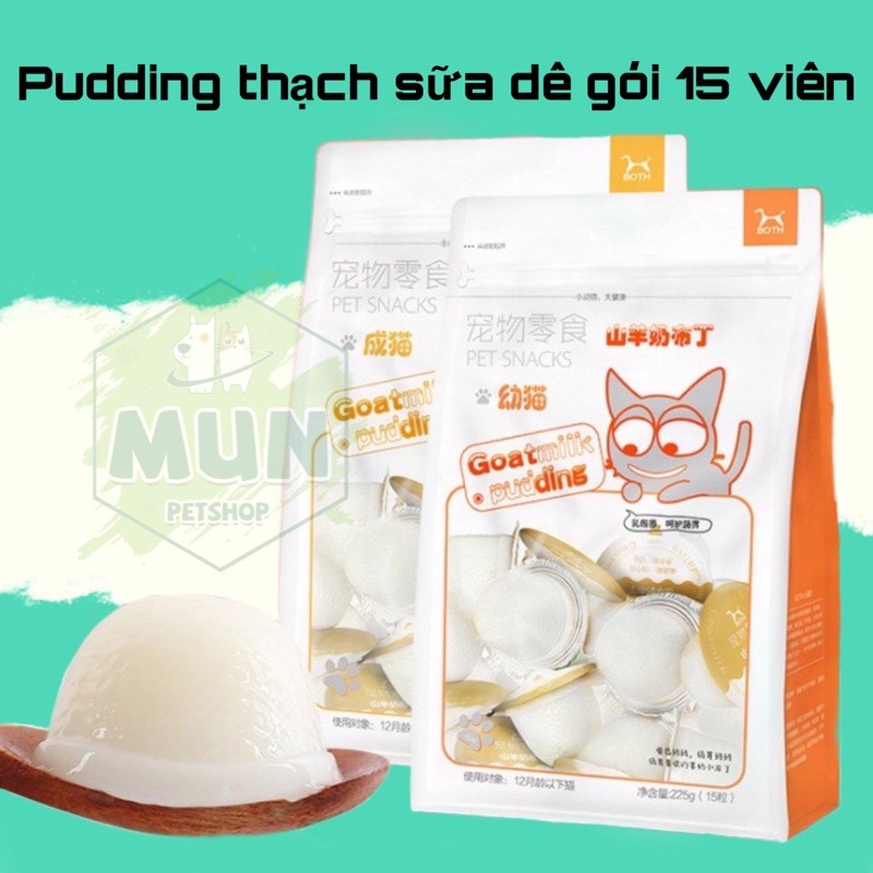 Pudding thạch sữa dê bổ sung Canxi cho mèo gói khoảng 15 viên