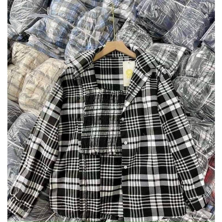 Sét Áo Caro Cặp, Áo Khoác Dài Caro + Áo Ống Trong Caro Cực Xinh  TTKXA0124