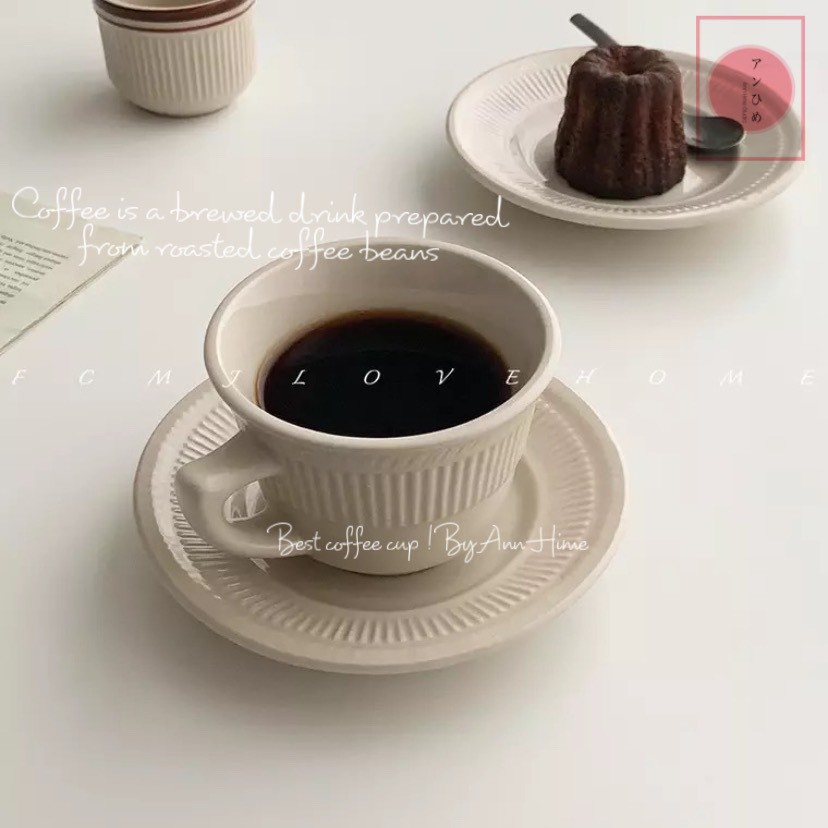 Cốc - Ly Sứ Retro Bắc Âu Kẻ Soc Uống Trà- Cafe Văn Phòng Gia Đình