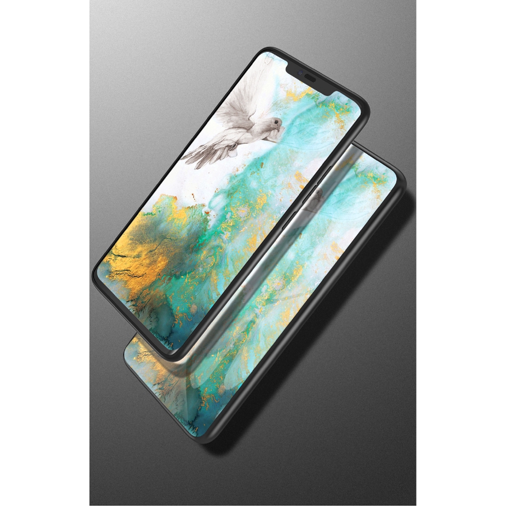 Ốp điện thoại kính cường lực vân marble sáng tạo chống sốc Samsung Galaxy Note 9