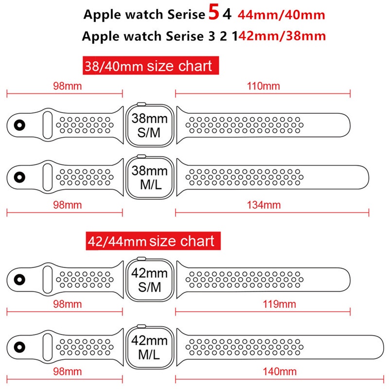 Dây đeo silicon thể thao cho đồng hồ thông minh Smart Watch 7 6 Se 5 4 41mm 45mm 42mm 40mm 44mm