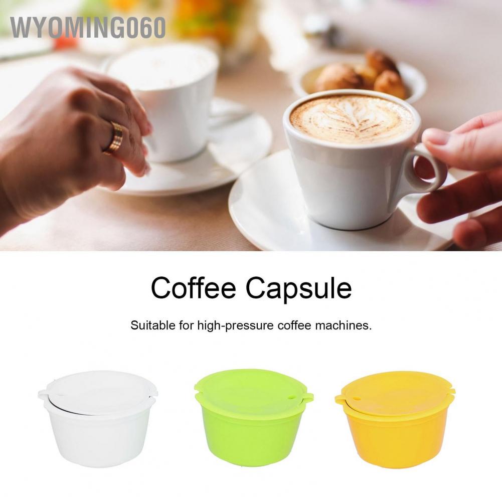 Wyoming060 3PCS Colorful Rusable Coffee Filters Capsule Cup with Brush Spoon Cafe Acc