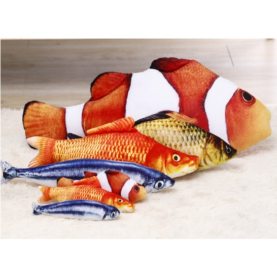Cá nhồi bông đồ chơi cho mèo cưng 18cm