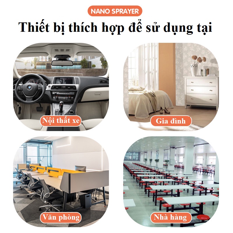 Súng phun sương tiệt trùng, máy phun sương nano tiệt trùng dung tích 500ml